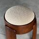 Sculptural Ash Wood Stool with Dedar Milano Bouclè