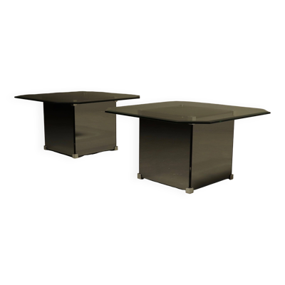 Table basses en verre miroir, années 1980