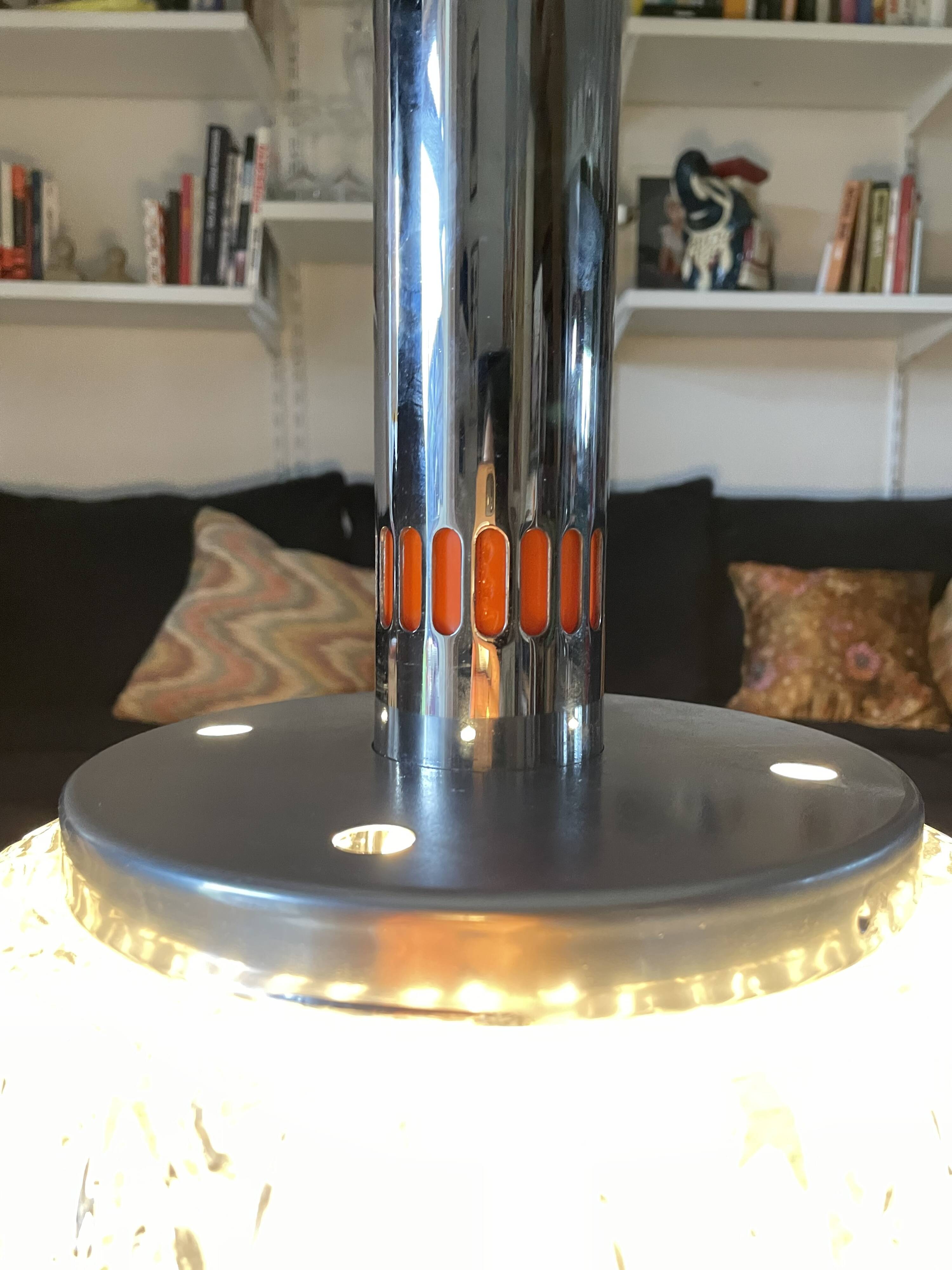 Verre et chrome suspension 70's space age