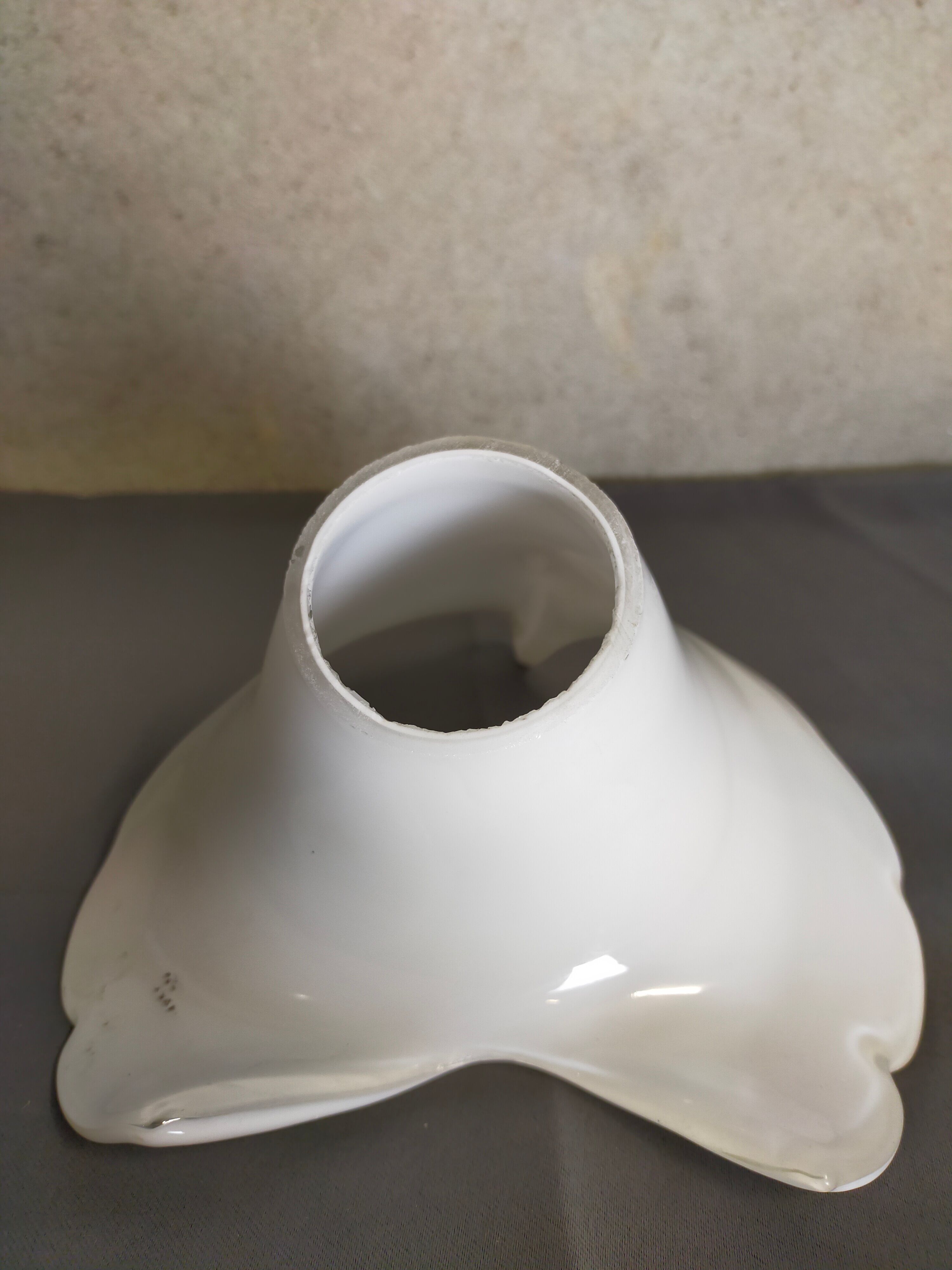 Vintage tulip white lampshade in blown glass Murano