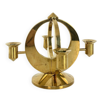 Mid-Century Scandinavian Brass Candlestick by Arthur Pe, Kolbäck, Sweden 1950-60