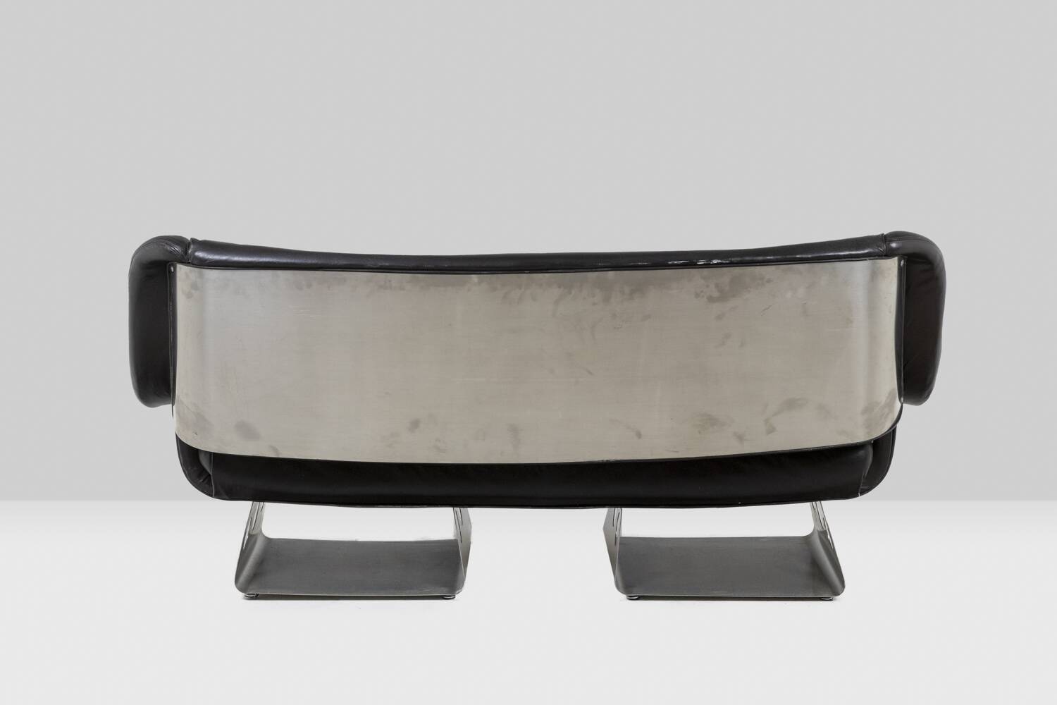 Metal and leather living room. 1970s