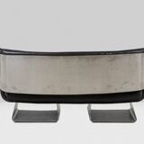 Metal and leather living room. 1970s