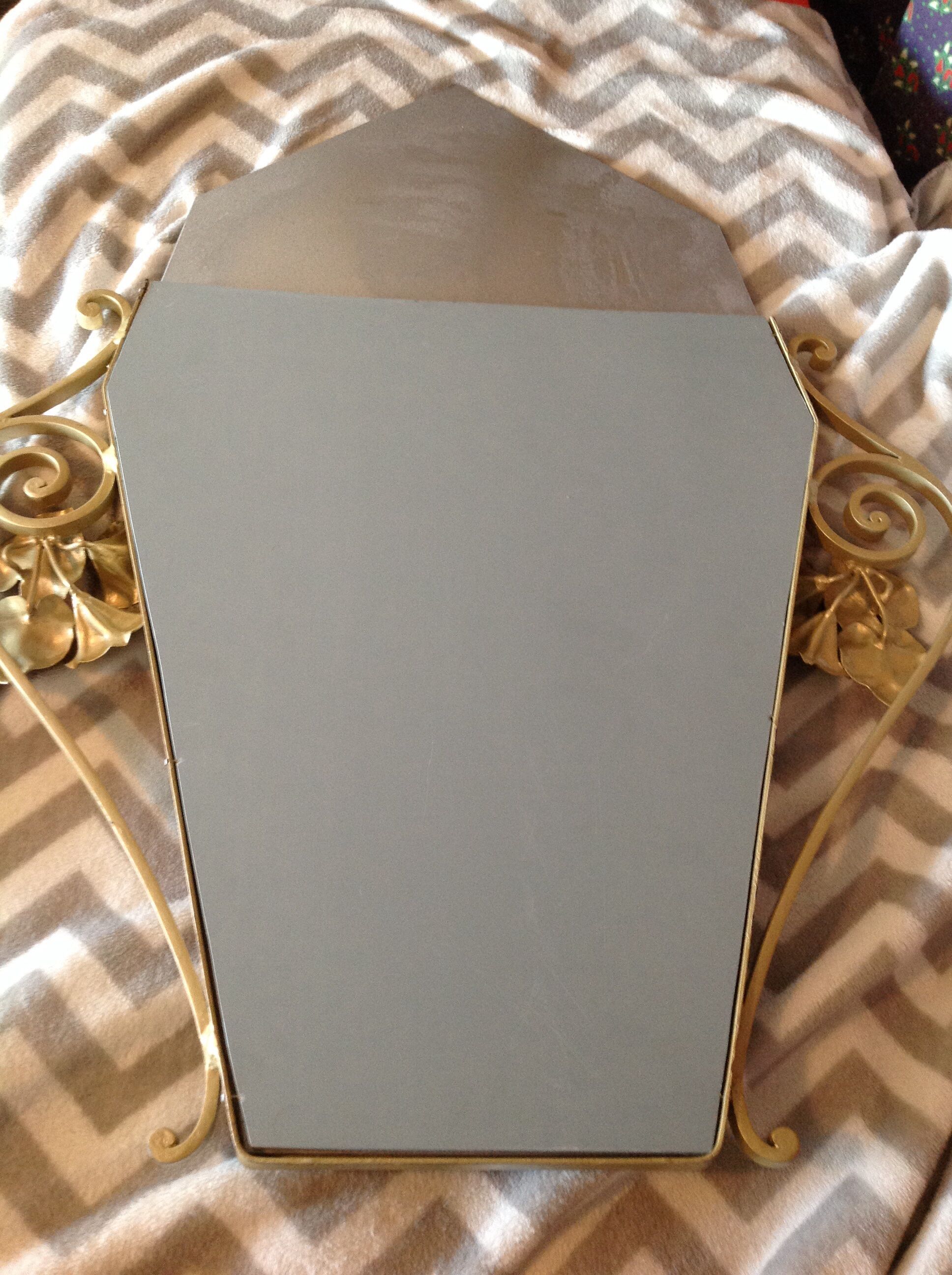 Big gold art deco mirror 69x85cm