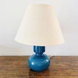 Vintage 60s lamp in cracked blue glazed ceramic – Design Space