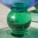 5 vintage Ålhens green and blue blown glasses