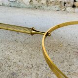 Table basse mid-century en marbre vert et laiton, 1960s