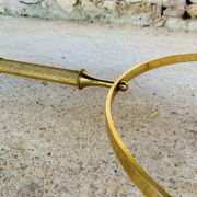 Mid-century coffee table in green marble and brass, 1960s