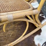 Rocking chair en cannage et rotin