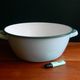 Enamelled metal basin from the 50s mint green