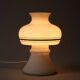 Flygsfors Orrefors White Opaline Glass Mushroom Lamp with Golden Bands, 70s