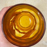 6 amber smoked glass orangeade glasses made in Italy