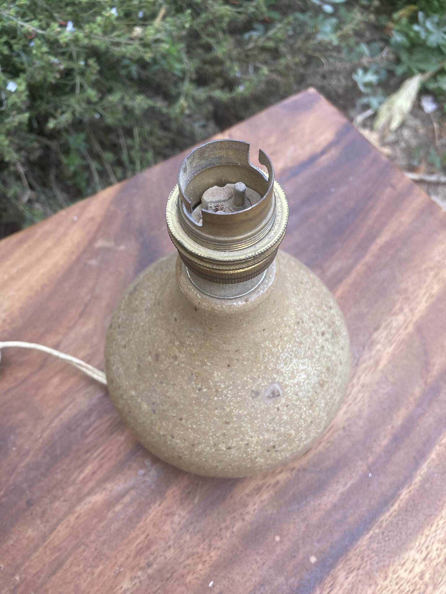 Ceramic bedside lamp signed