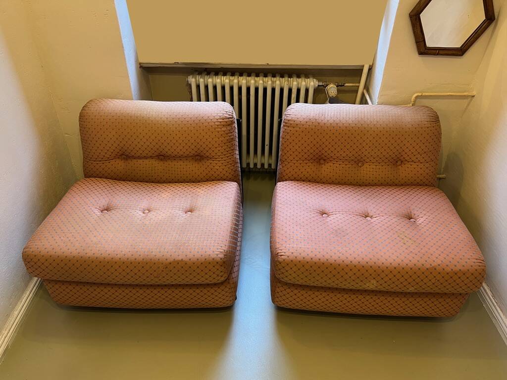 Two Amanta armchairs by Mario Bellini C&B B&B Italia vintage 60s/70s.