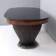 Dining Table by Vittorio Dassi with Oval Black Opaline Glass Top and Marble Base