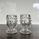 Pair of antique moulded glass egg cups