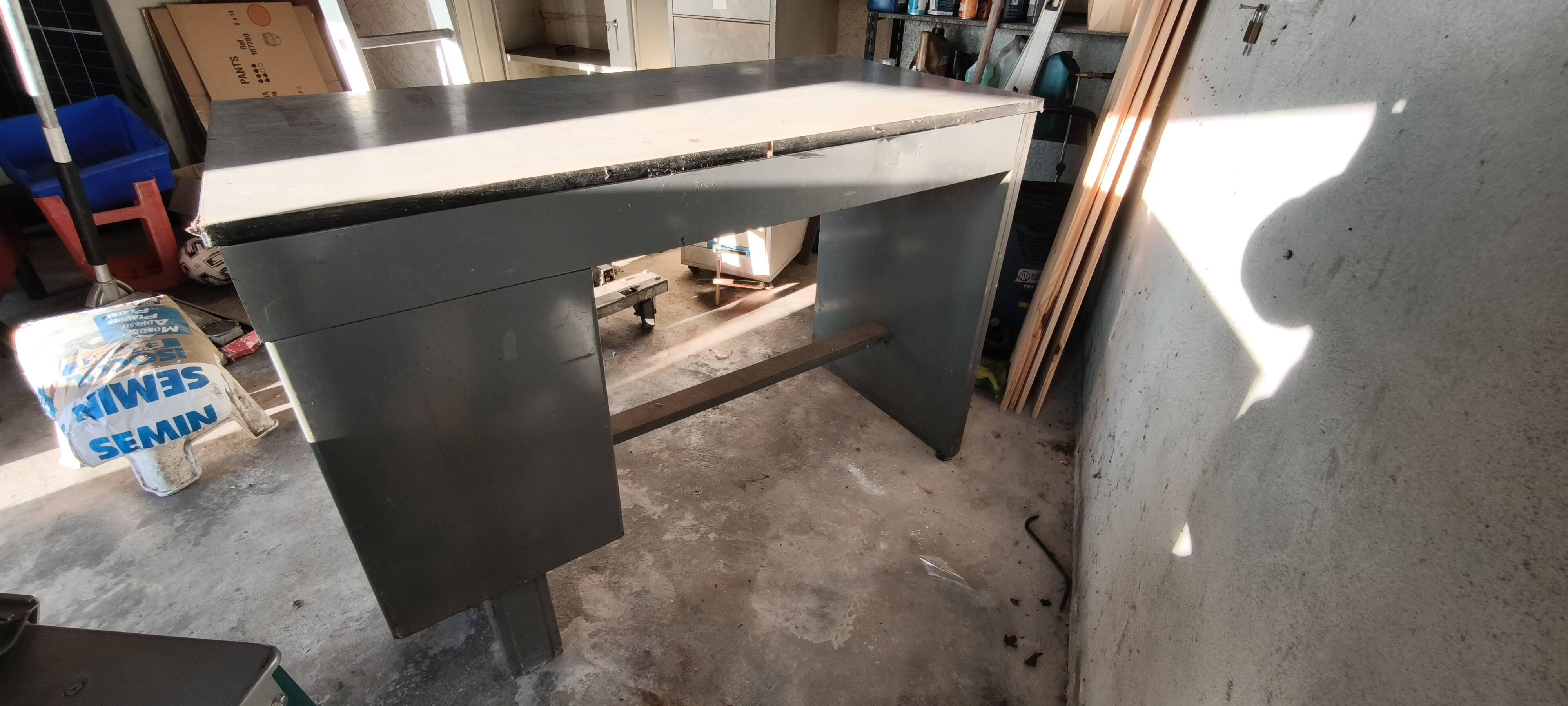 Metal industrial desk