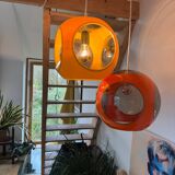 Yellow UFO Space Age suspension attributed to Luigi Colani, 1970s.