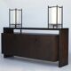 Pair of vintage Japanese style bedside lamps, 1980s