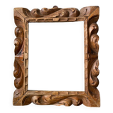 Cadre ancien sculpté à la main en bois massif 33,5 x 29 cm dimensions ouverture 23,5 cm x 19 cm bois de cèdre