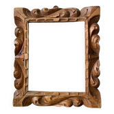 Cadre ancien sculpté à la main en bois massif 33,5 x 29 cm dimensions ouverture 23,5 cm x 19 cm bois de cèdre