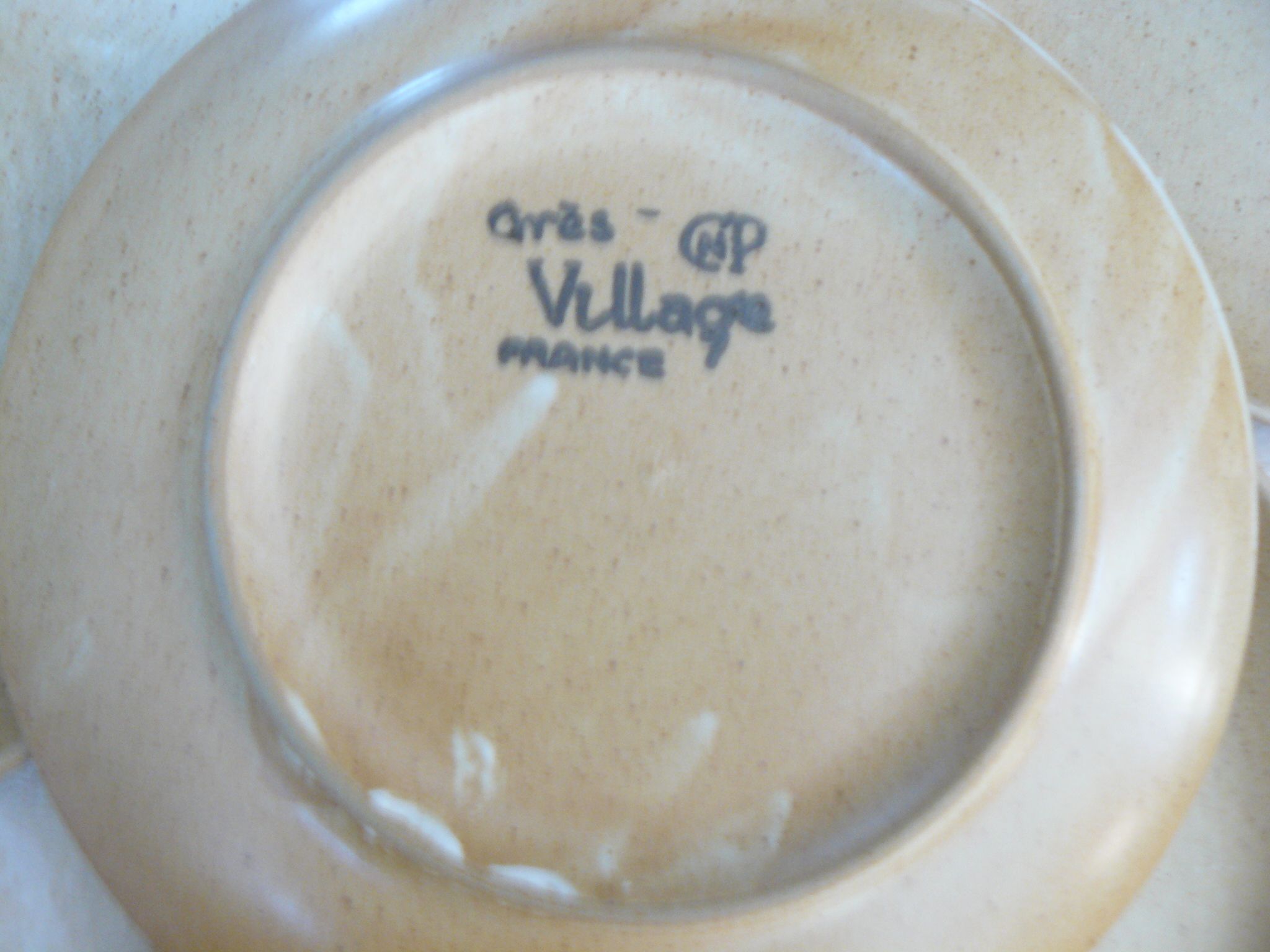 Set of 6 plates dessert sandstone village France