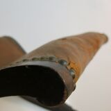 Studded leather rocking footrest