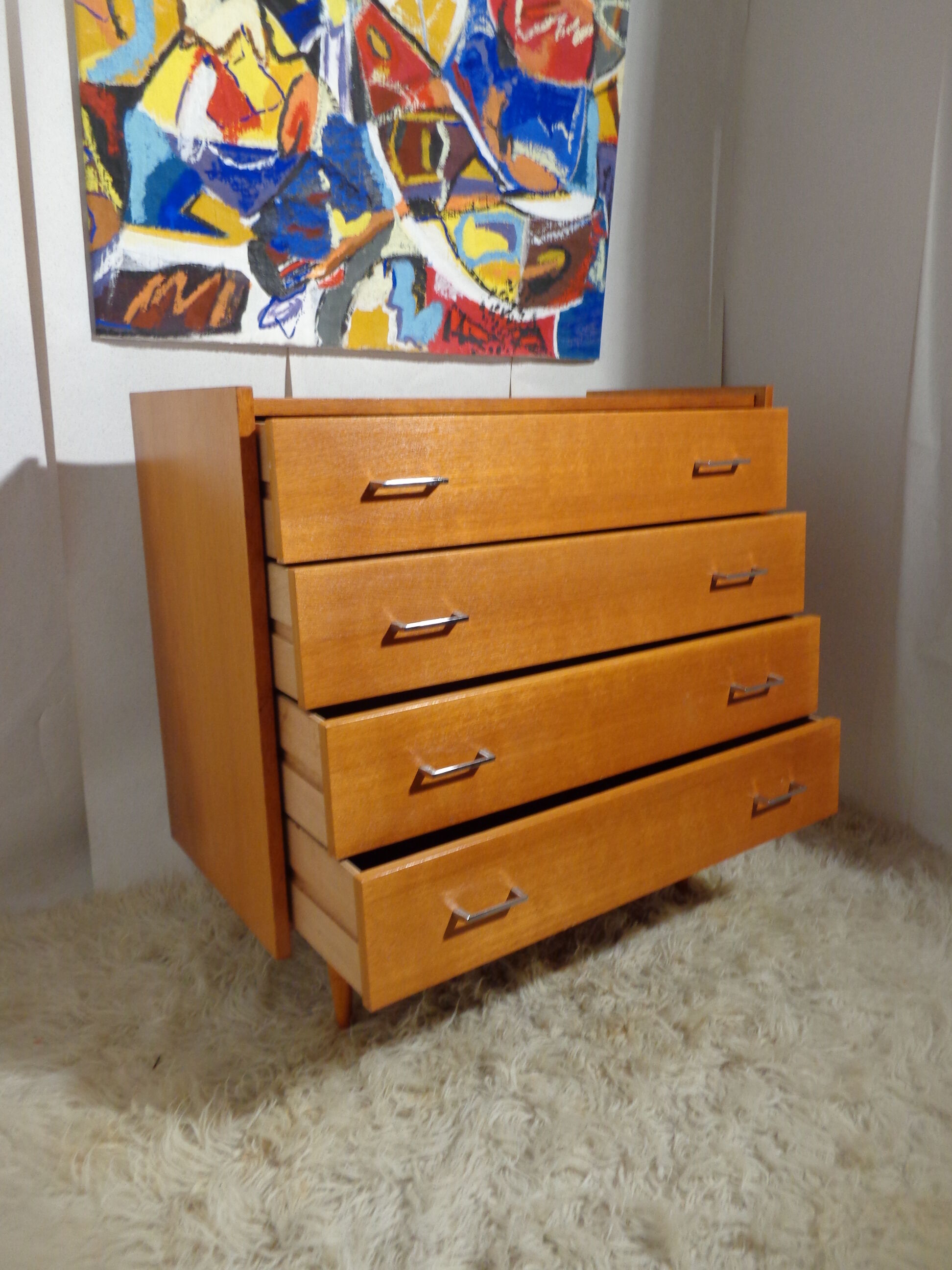 Vintage dresser of the 60s in light wood