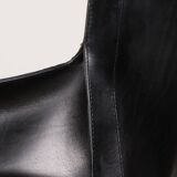 Fauteuil vintage en cuir noir - Années 80