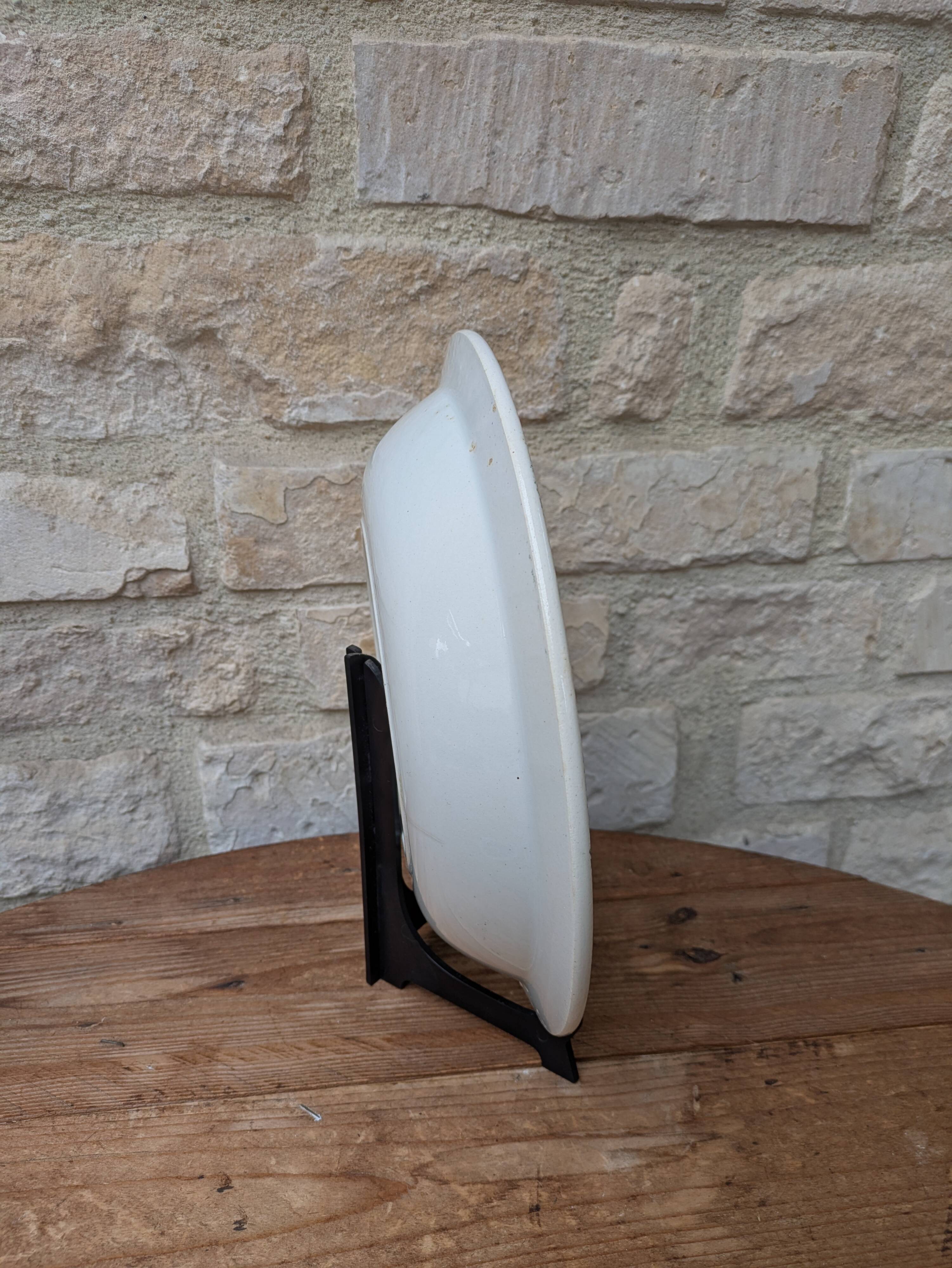 Old hollow round serving dish plate Guadeloupe Saint Amand model