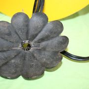 Vintage hanging lamp lampion, glass and metal years 1950
