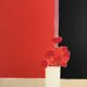 Original Tokonoma lithograph on a red and black background by Bernard Cathelin, 1988