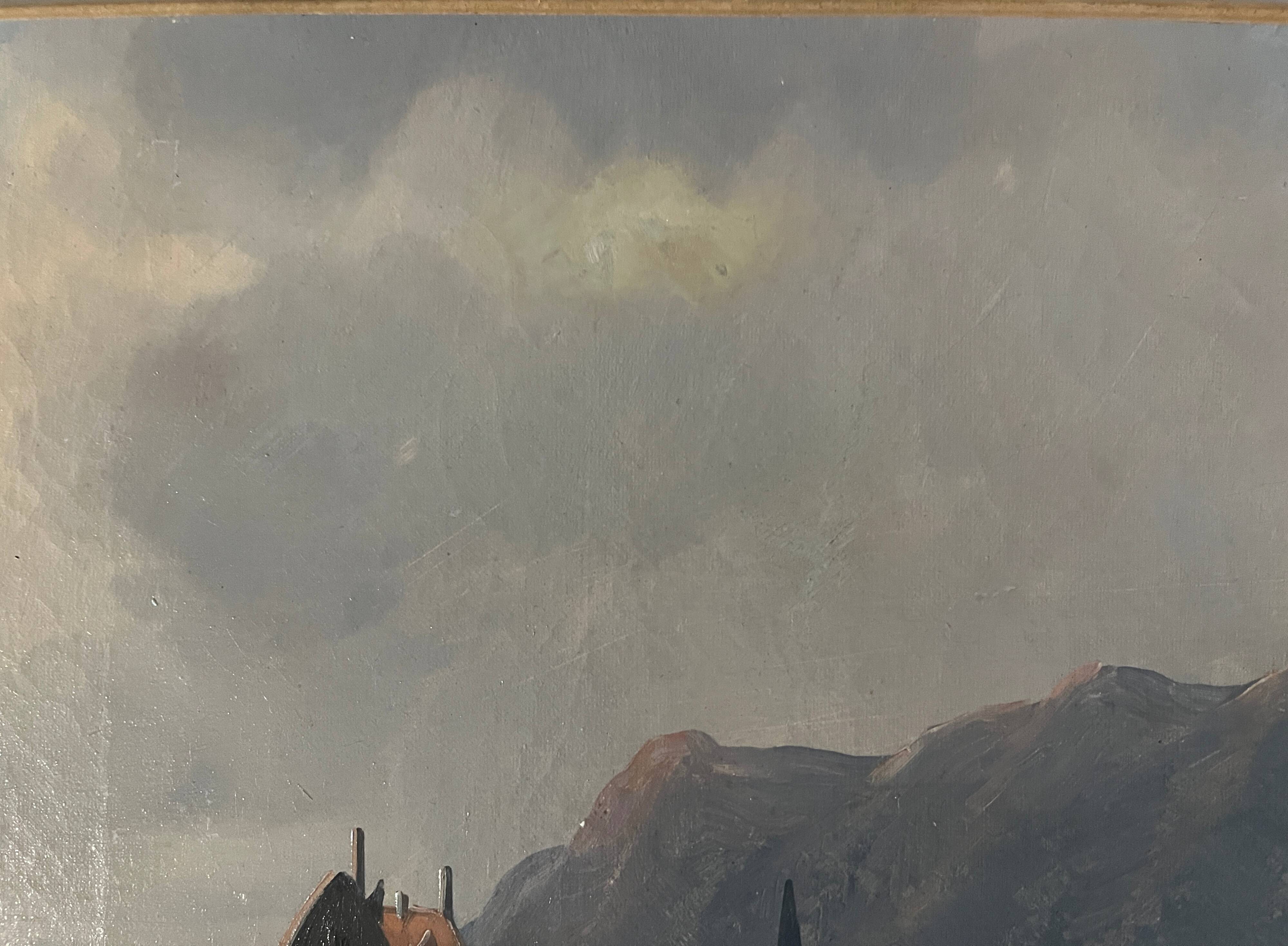 Tableau HST marine attributed to Charles Euphrasie Kuwasseg, 19th century.