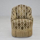 1950s, Danish lounge chair, furniture velour, ash wood legs.