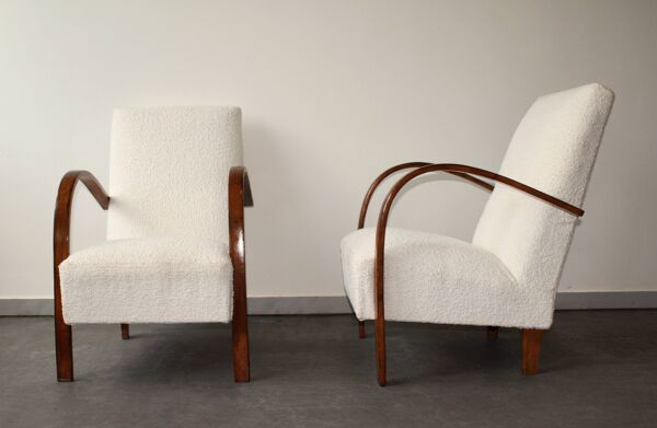 Paire de fauteuils par Jindřich Halabala, vers 1930, Tchécoslovaquie.
