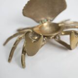 Solid brass crab ashtray 1960