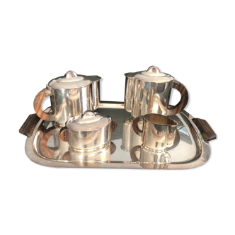 Ercuis art deco tea service in silver metal