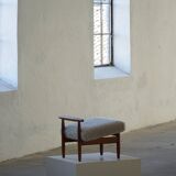 Eivind A. Johansen, oak footrest with light lambswool padding for FDB Møbler