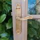 Old moulded glass communication door 221x83cm 15 small panes