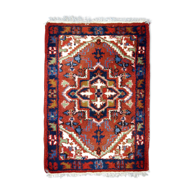 Tapis vintage Persan Hamadan fait main 50cm x 70cm 1970s 1C753