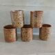 5 mugs / verres anciens en grès pyrite