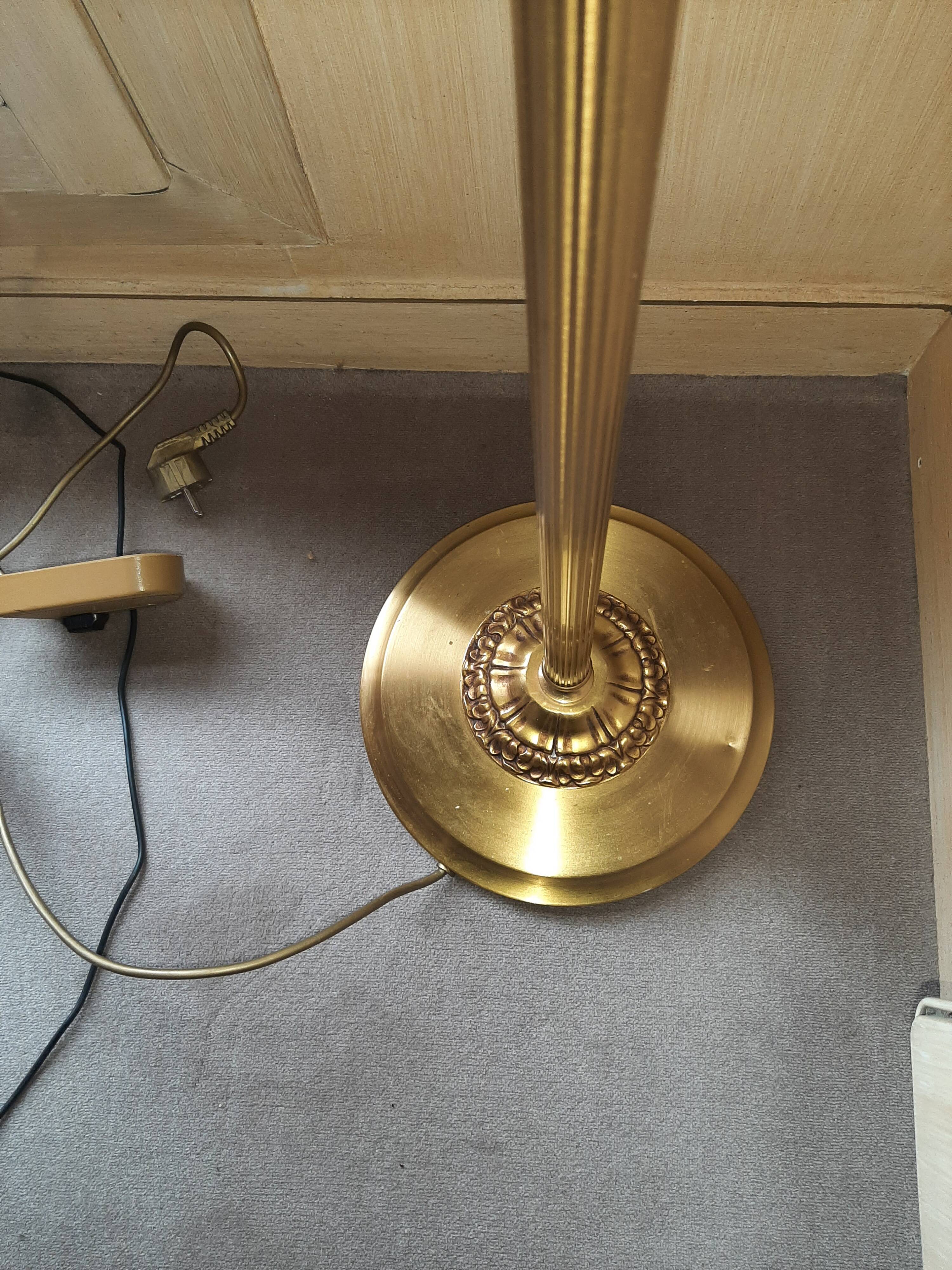 Halogen gilded bronze floor lamp Louis XVI Lucien Gau