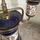 Antique Florentine Table Lamp Italian Blue Porcelain Ceramic