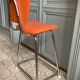 Duo of chair and stool 1970 orange and chromes