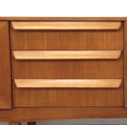 Vintage Scandinavian sideboard, Sleigh sideboard