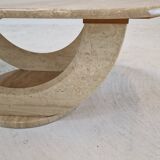 Table basse en travertin, italie, 1980s