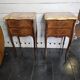 Pair of Louis XV style curved bedside tables in marquetry
