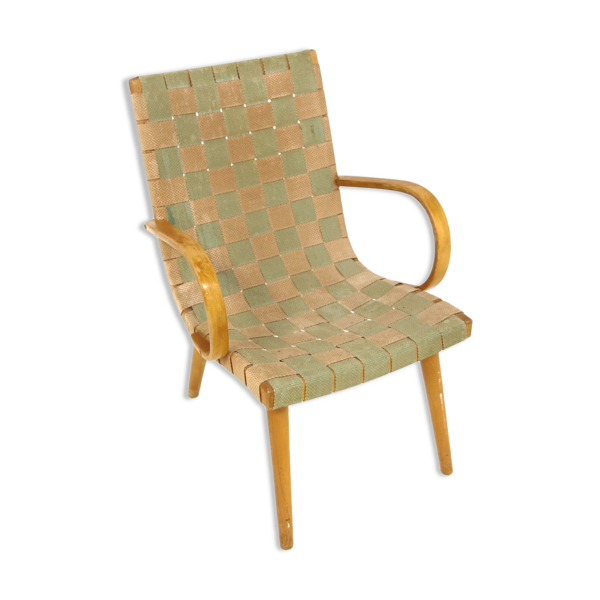 Fauteuil scandinave en hêtre, Suède, 1970