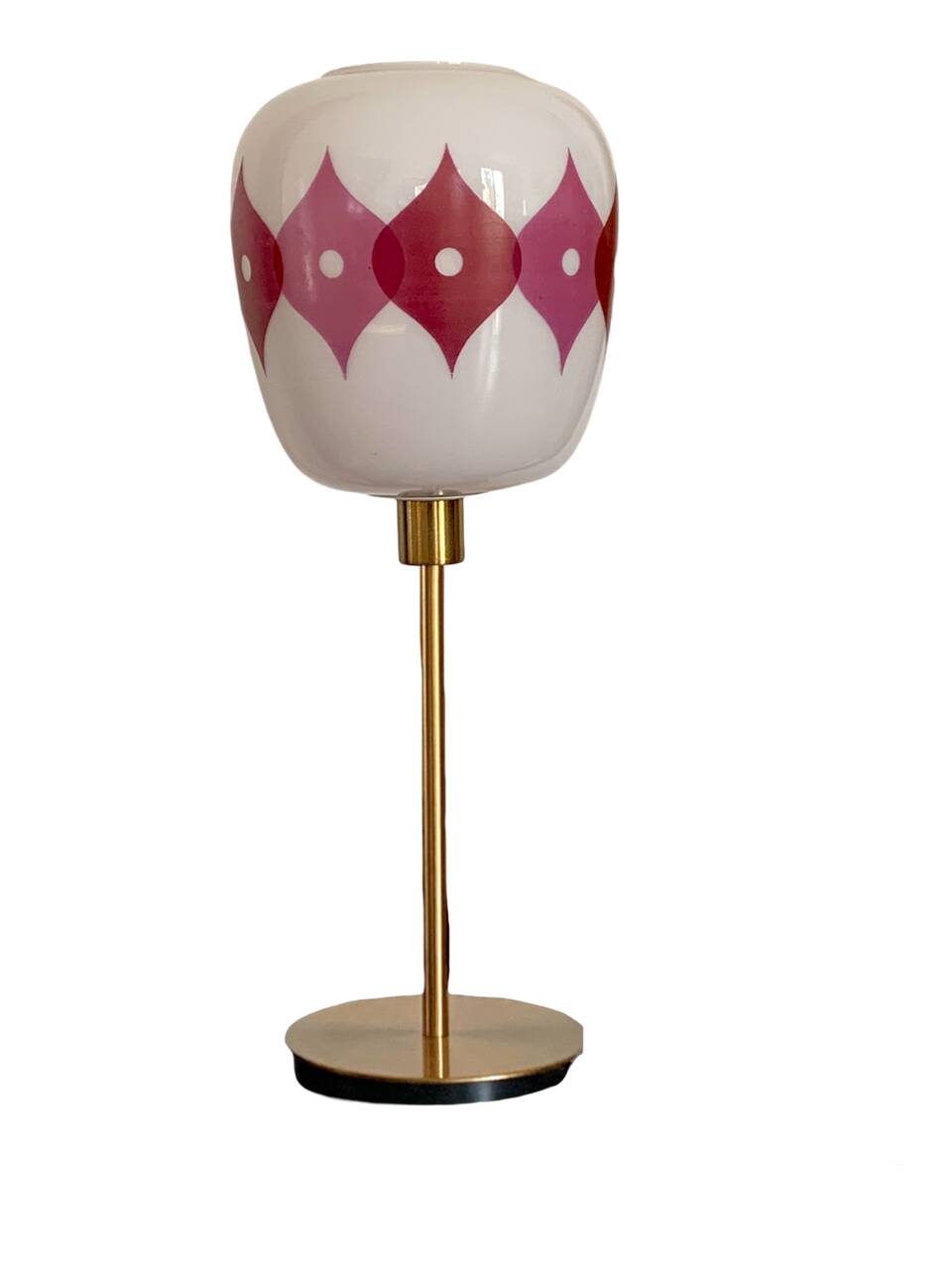 Table lamp with a vintage "Jacquard" glass globe and a golden foot