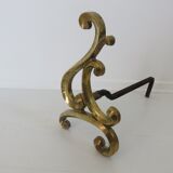 Pair of large art nouveau bronze chenets
